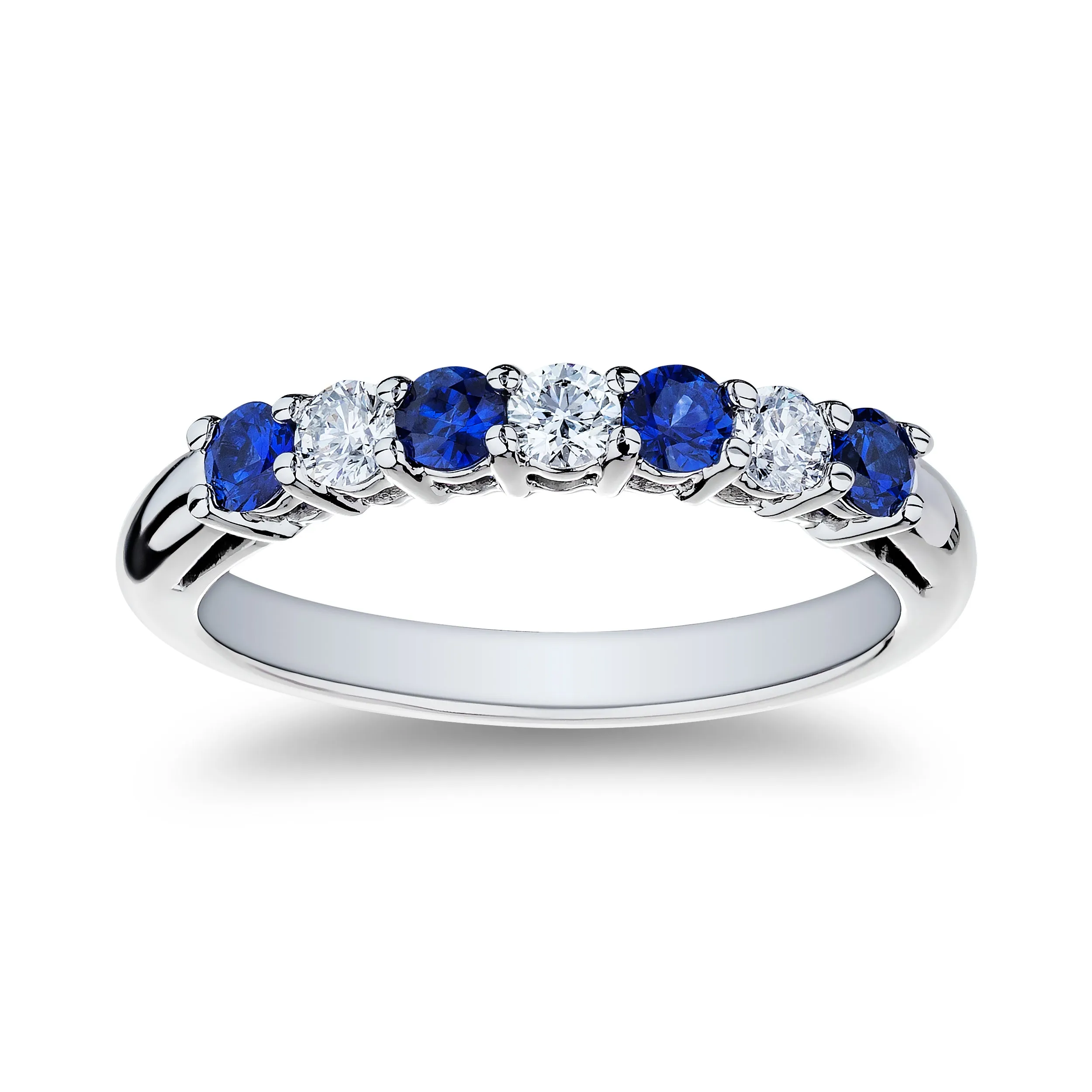 .66ctw Diamond Sapphire Platinum Band