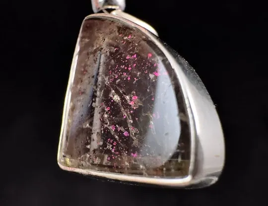 COVELLITE Pink Fire Quartz Crystal Pendant - Fine Jewelry, Healing Crystals and Stones, 53893