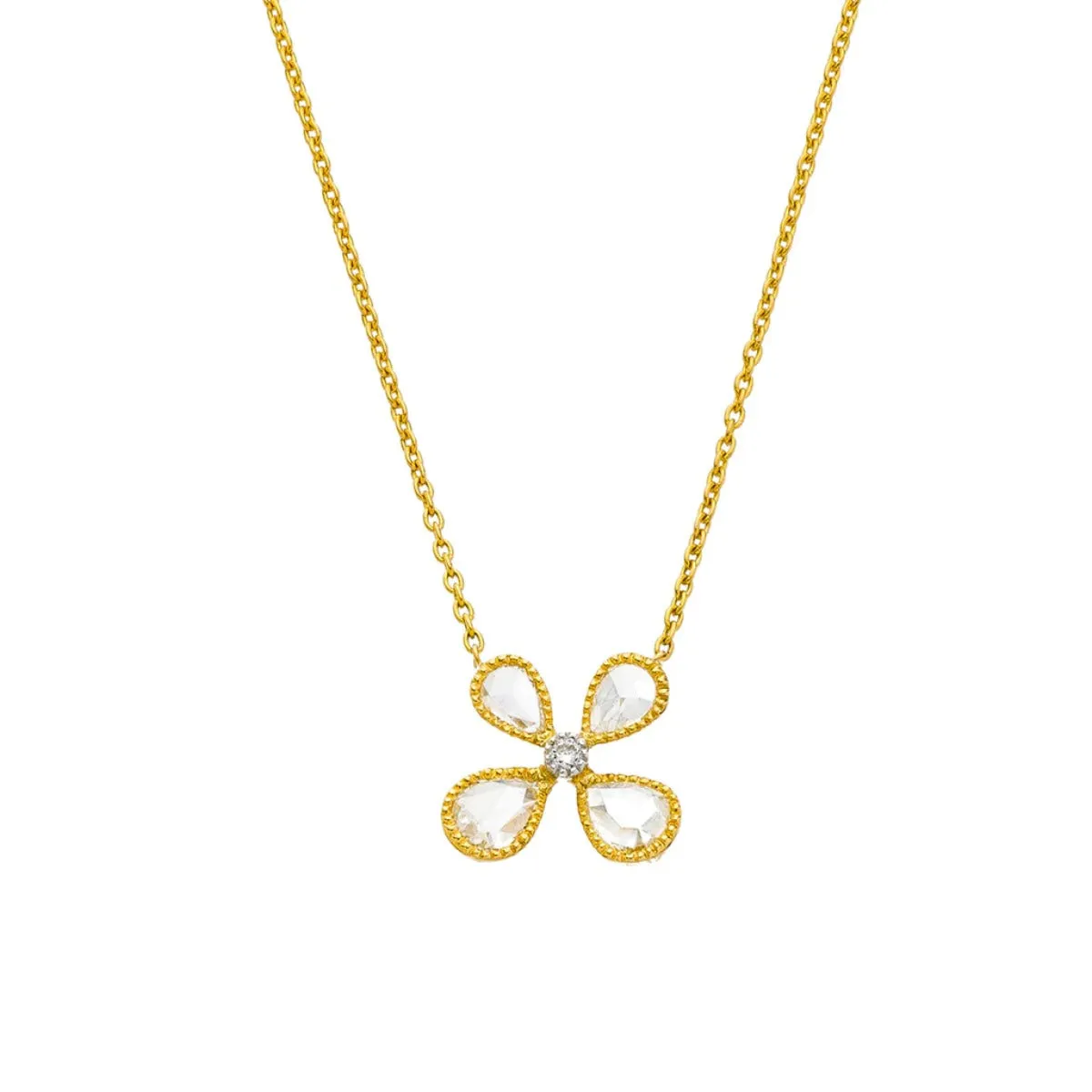 Fine Vine Rose Cut Diamond Necklace