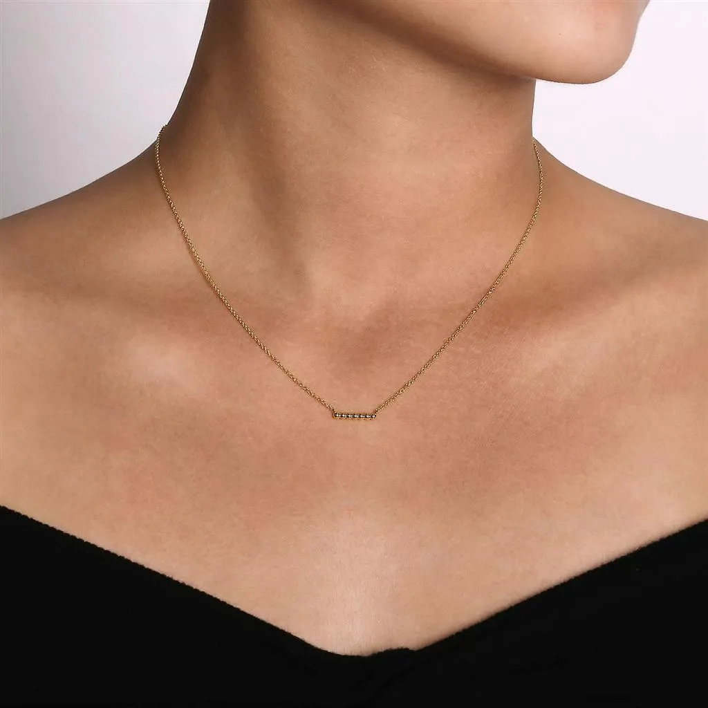 Gabriel & Co.14k Bujukan Beaded Bar Necklace