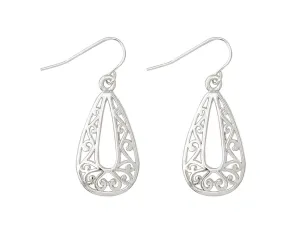 Periwinkle earrings Open Filigree Teardrop