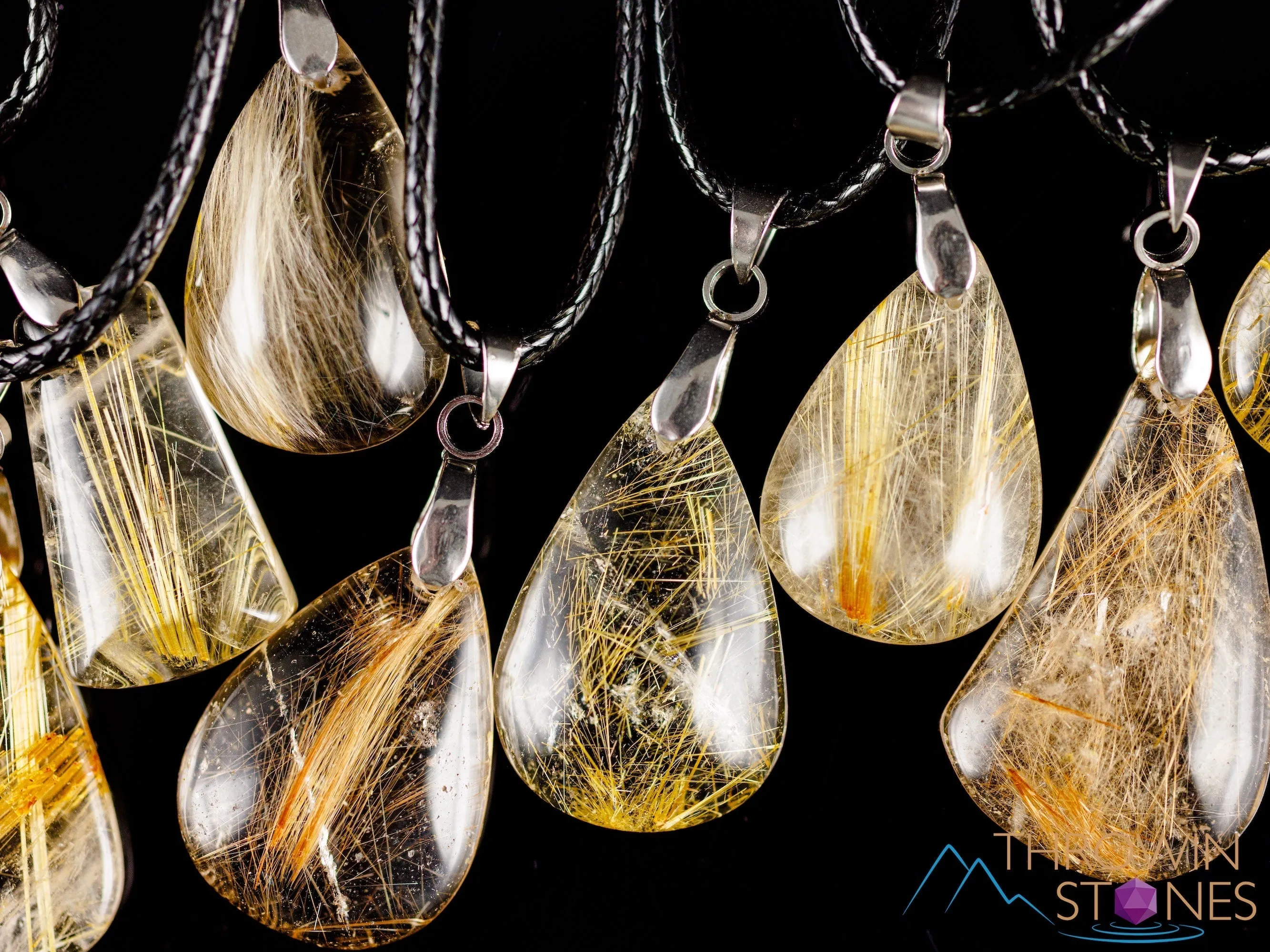 RUTILATED QUARTZ Crystal Necklace - Pendant Necklace, Handmade Jewelry, Healing Crystals and Stones,  E1590