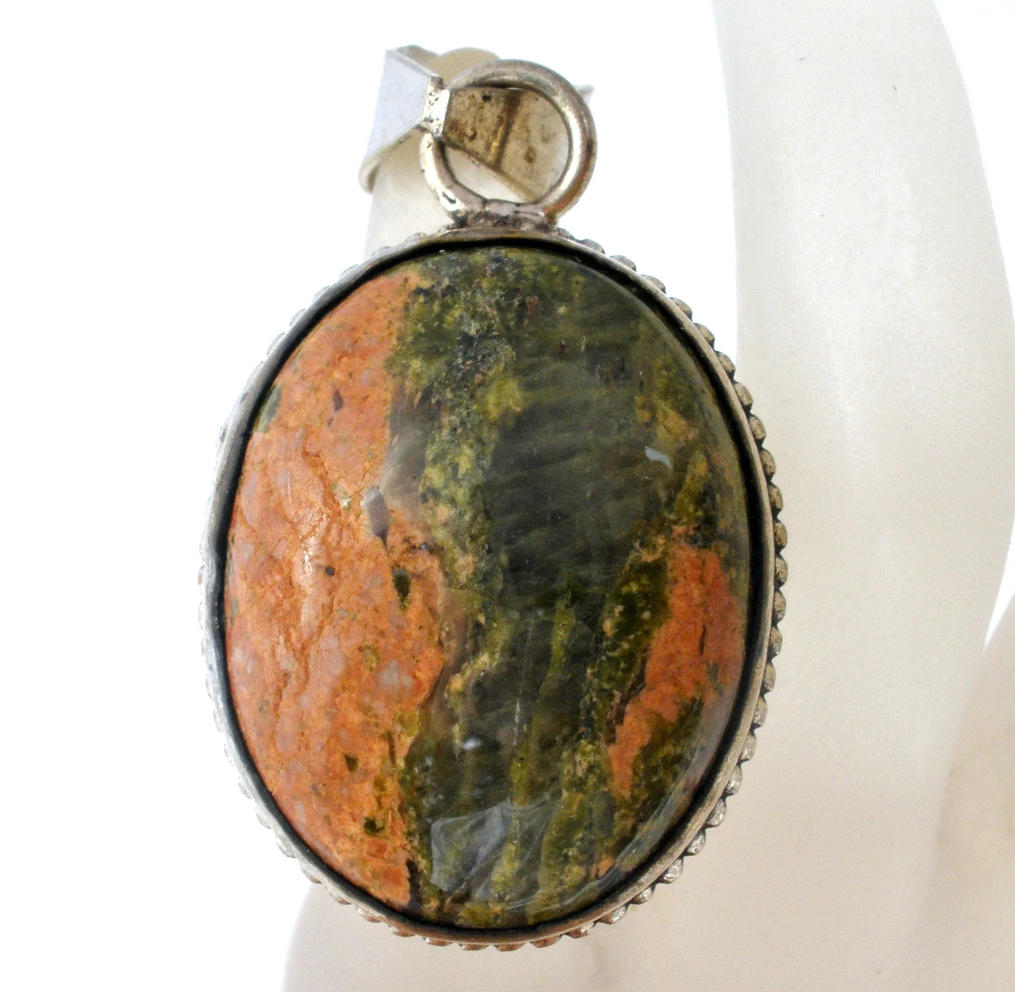 Sterling Silver Jasper Pendant For Necklace