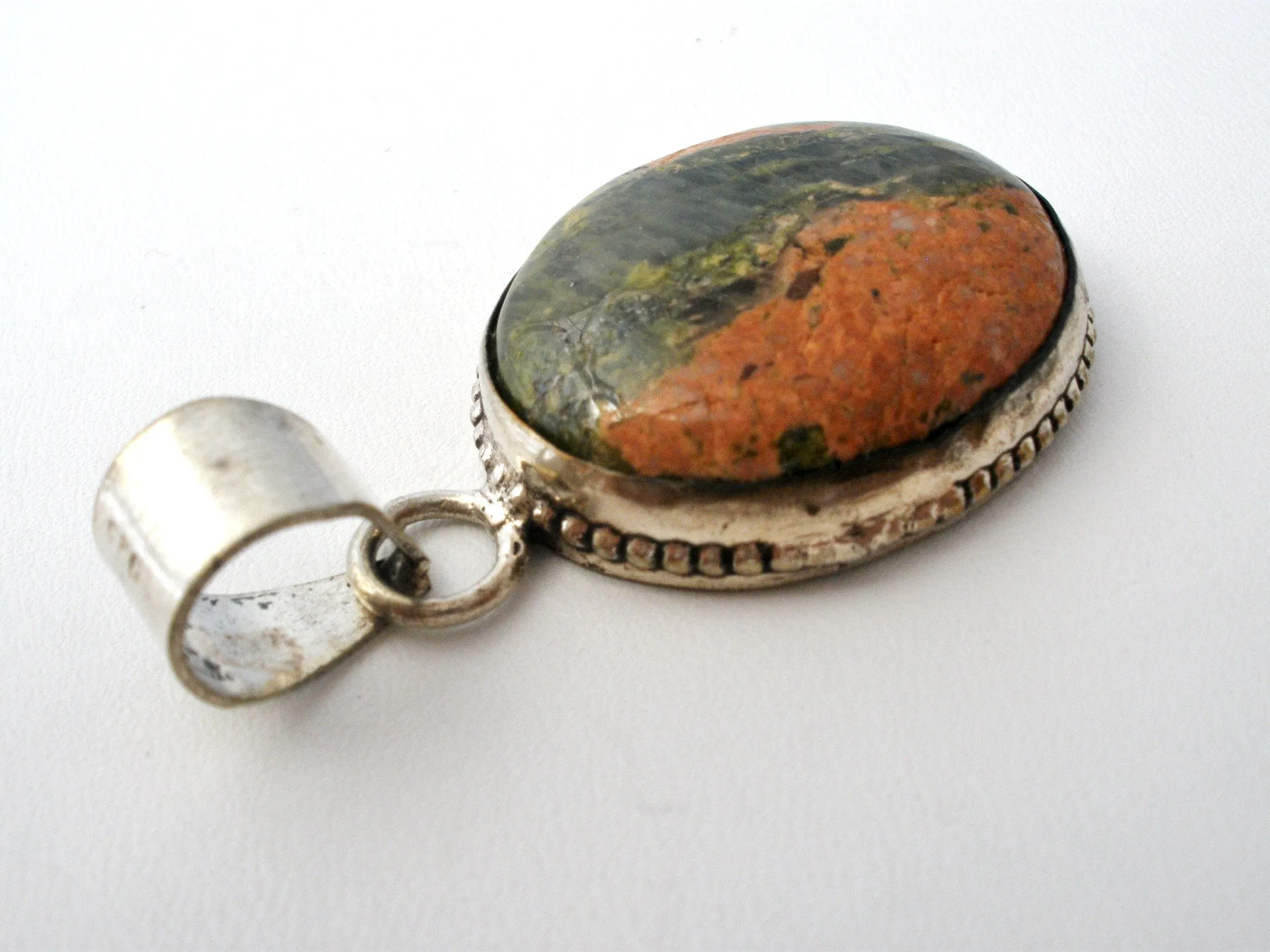 Sterling Silver Jasper Pendant For Necklace